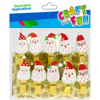 Ilustracja Craft With Fun Ozdoba Dekoracyjna Klamerki Mikołaj Świąteczne 501916